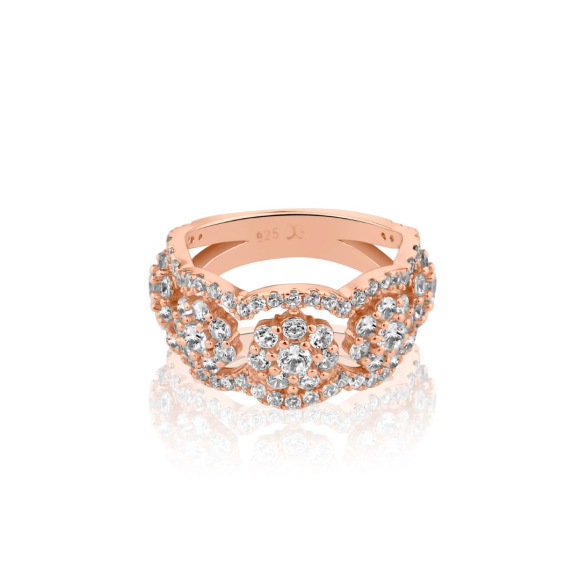 Bague 3 Marguerittes Excellence Argent 925 R.Gold