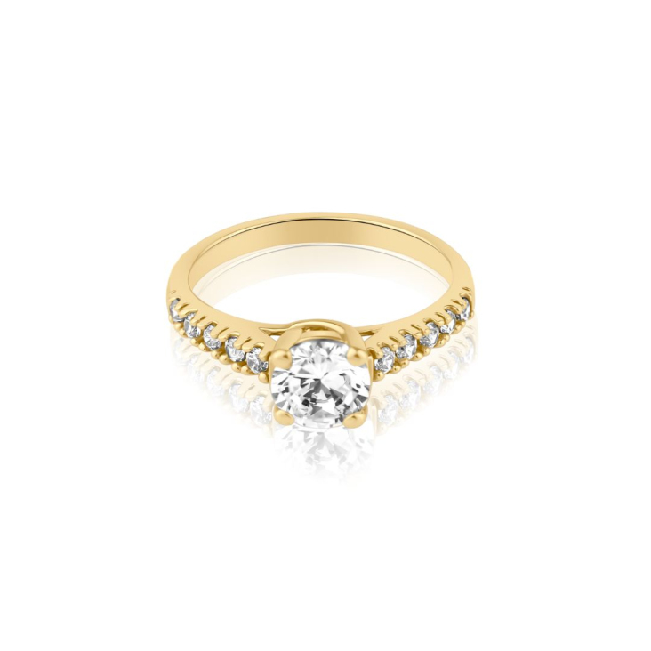 Solitaire Excellence Plaqué Or 18K 3Mic