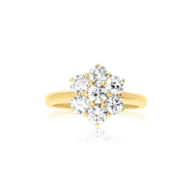 Bague marguerite Excellence Or jaune 750/1000 & Diamants