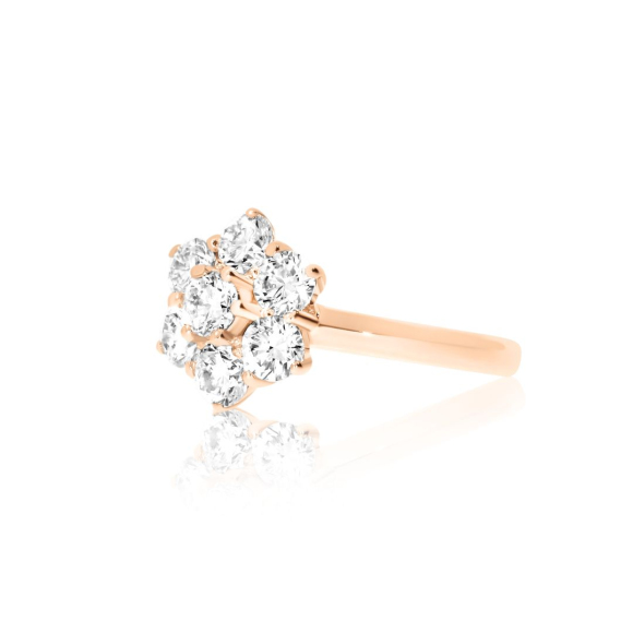 Bague marguerite Excellence Or rose 750/1000 & Diamants
