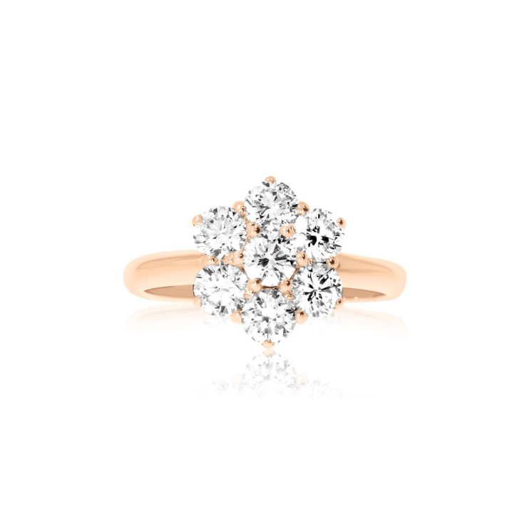 Bague marguerite Excellence Or rose 750/1000 & Diamants