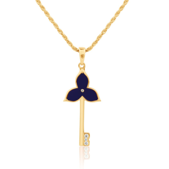 Pendentif Key Flower Excellence Plaqué Or 18K 3Mic & LPS