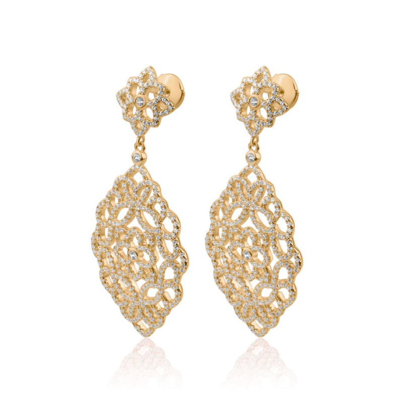 Boucles d'oreilles pendantes Excellence Plaqué Or 18K 3Mic Boucles d'oreilles pendantes Excellence Plaqué Or 18K 3Mic