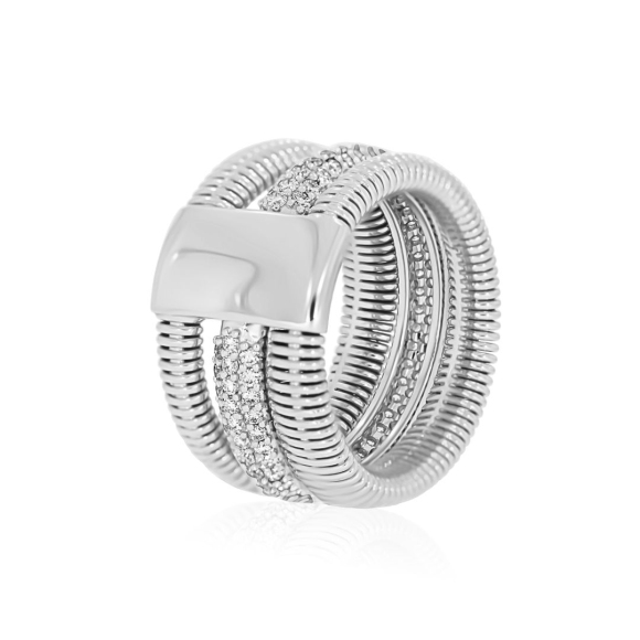 Bague Excellence Or gris 750/1000 & Diamants