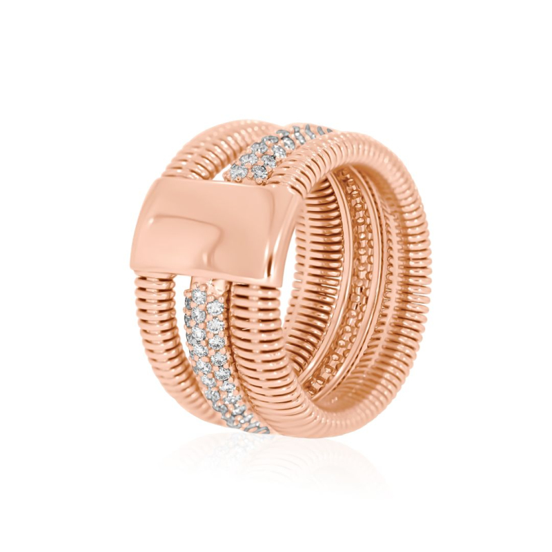 Bague Excellence Or rose 750/1000 &...