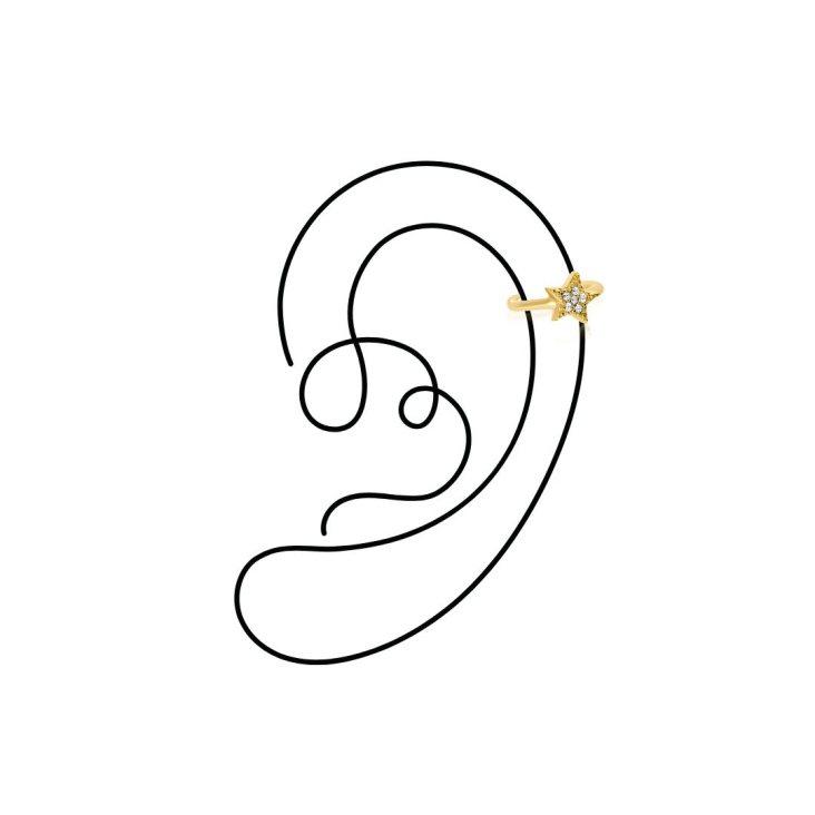 Mono boucle d'oreille Excellence Plaqué Or 18K 3Mic