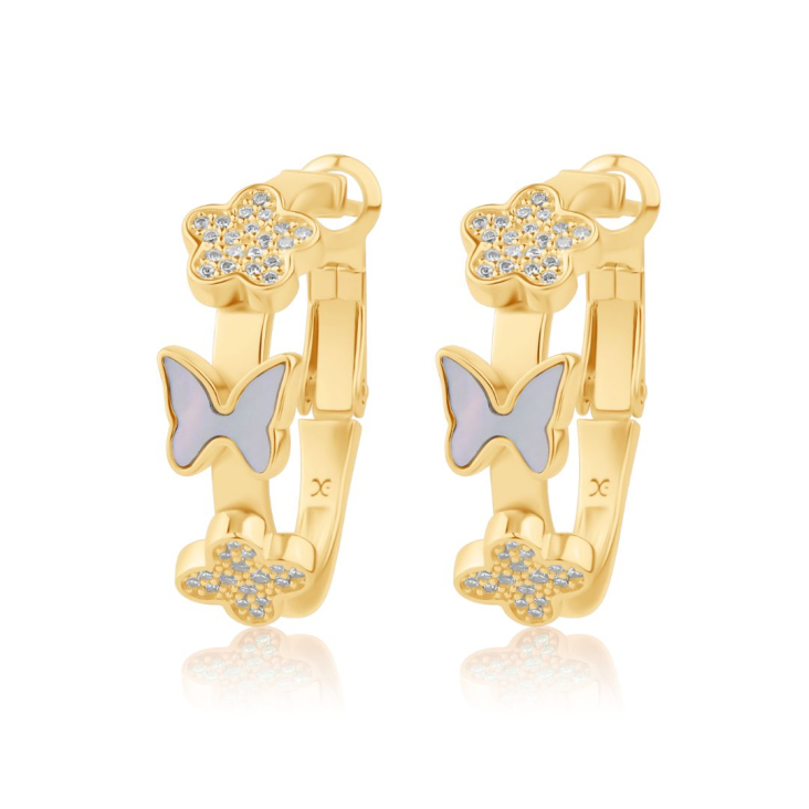 Crèoles Garden Excellence Plaqué Or 18K 3Mic & MOP 2