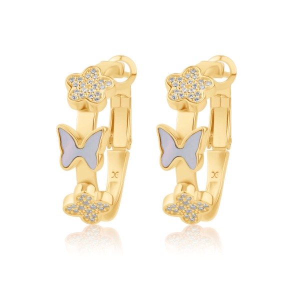 Créoles Garden Excellence Plaqué Or 18K 3Mic & MOP