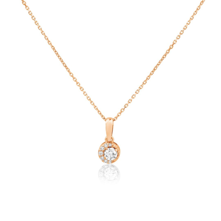 Pendentif marguerite Excellence Or rose 750/1000 & Diamants 2