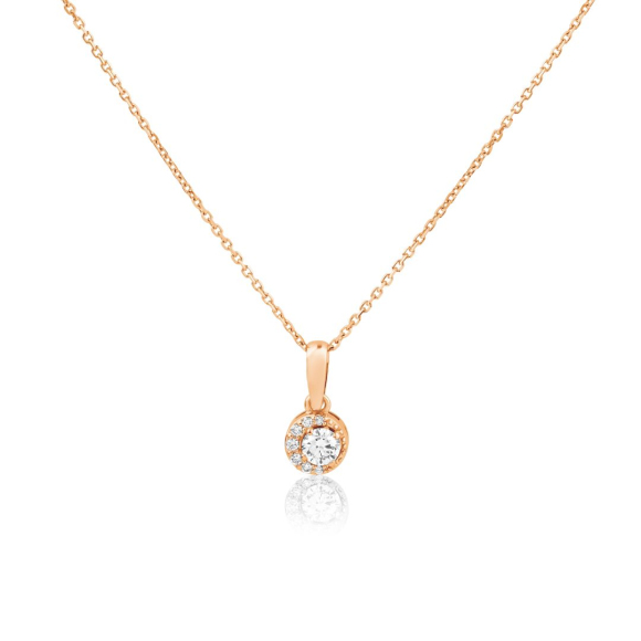 Pendentif marguerite Excellence Or rose 750/1000 & Diamants