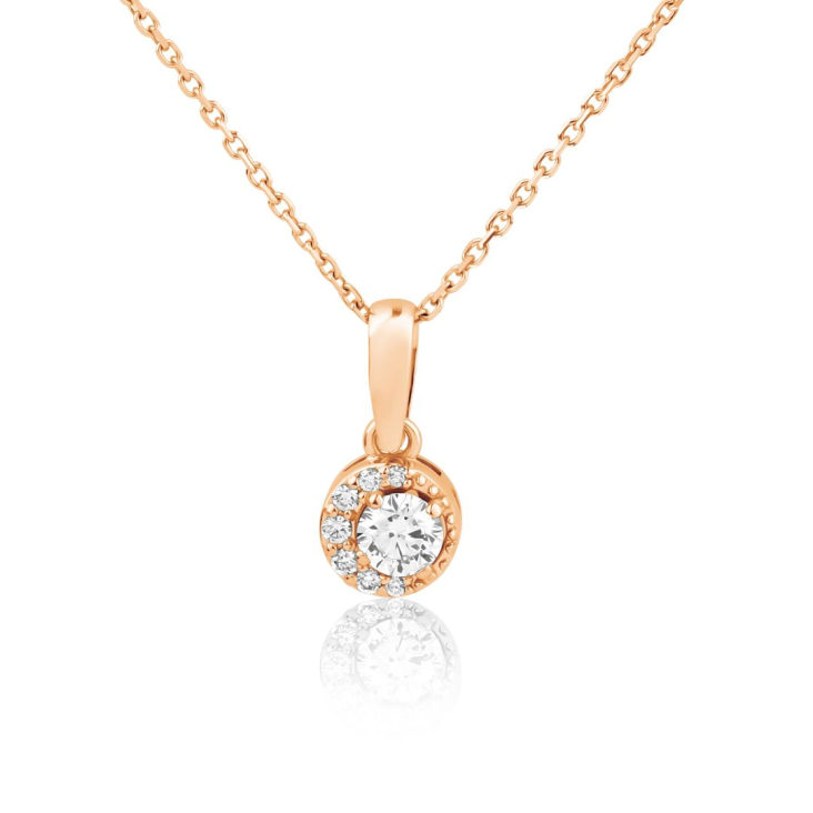 Pendentif marguerite Excellence Or rose 750/1000 & Diamants
