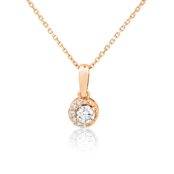 Pendentif marguerite Excellence Or rose 750/1000 & Diamants