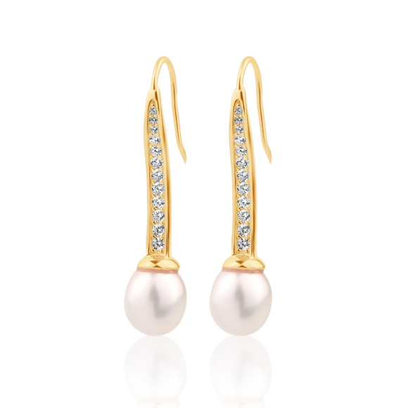 Boucles d'oreilles crochet Excellence Plaqué Or 18K 3Mic & FWP