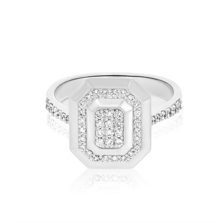 Bague Excellence or 750/1000 sertie de diamants