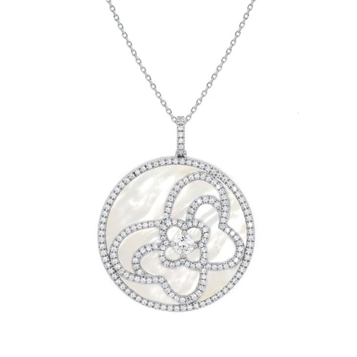 PENDENTIF ARGENT 925 RH & NACRE