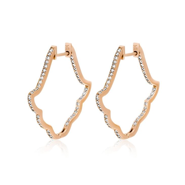 Créoles Excellence Or rose 750/1000 & Diamants