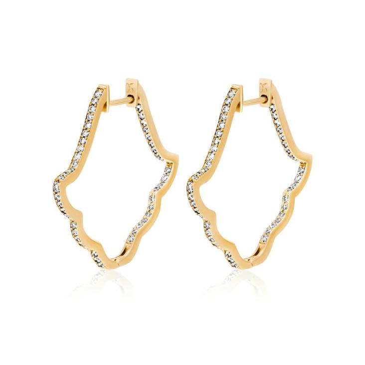 Créoles Excellence Or jaune 750/1000 & Diamants