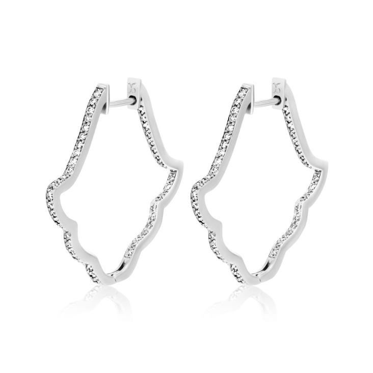 Créoles Excellence Or gris 750/1000 & Diamants