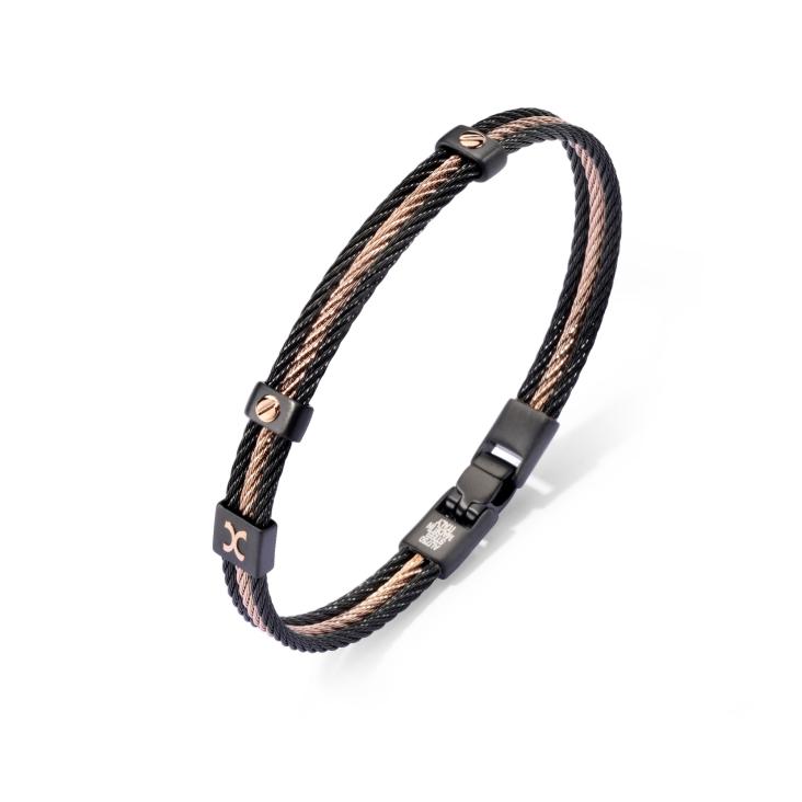 Bracelet Excellence Acier 316L & motifs Or 18K