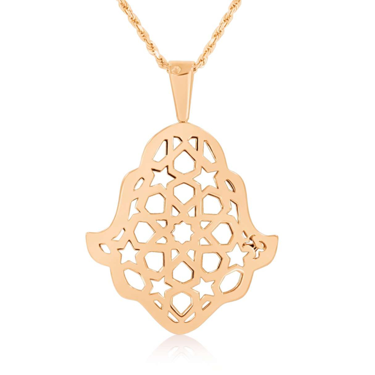 Pendentif Khmissa réversible Excellence Or rose 750/1000 & Diamants 2