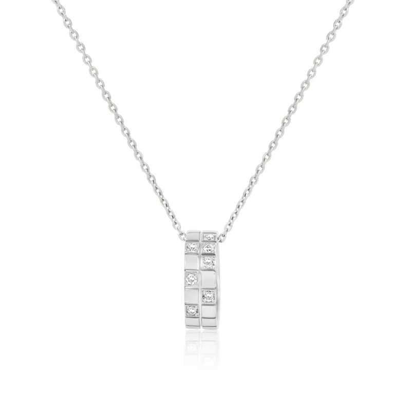 Collier ring Excellence Or gris 750/1000 & Diamants