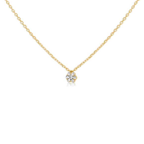 Collier marguerite Excellence Or Jaune 750/1000 & Diamants