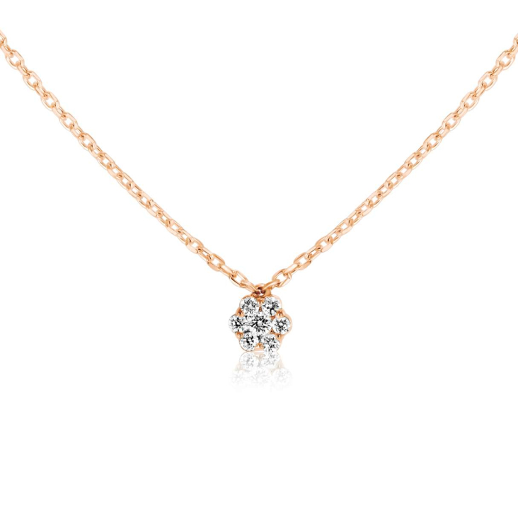 Collier marguerite Excellence Or rose 750/1000 & Diamants 2
