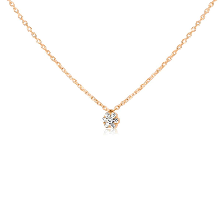Collier marguerite Excellence Or rose 750/1000 & Diamants