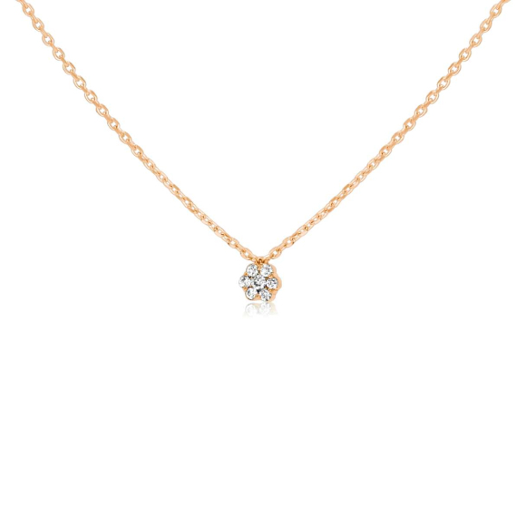 Collier marguerite Excellence Or rose 750/1000 & Diamants