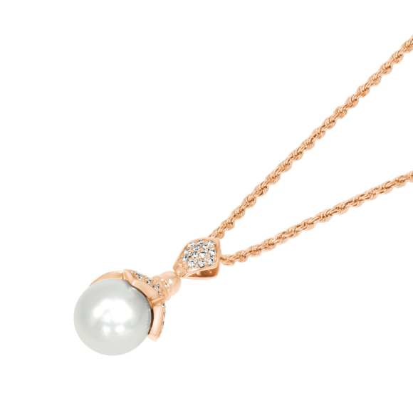 Pendentif Flower Excellence Or rose 750/1000, FWP & Diamants