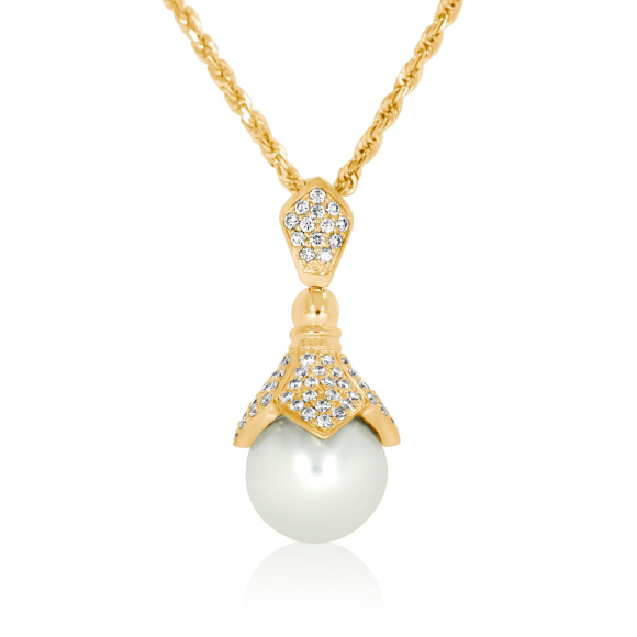 Pendentif Flower Excellence Or jaune 750/1000, FWP & Diamants