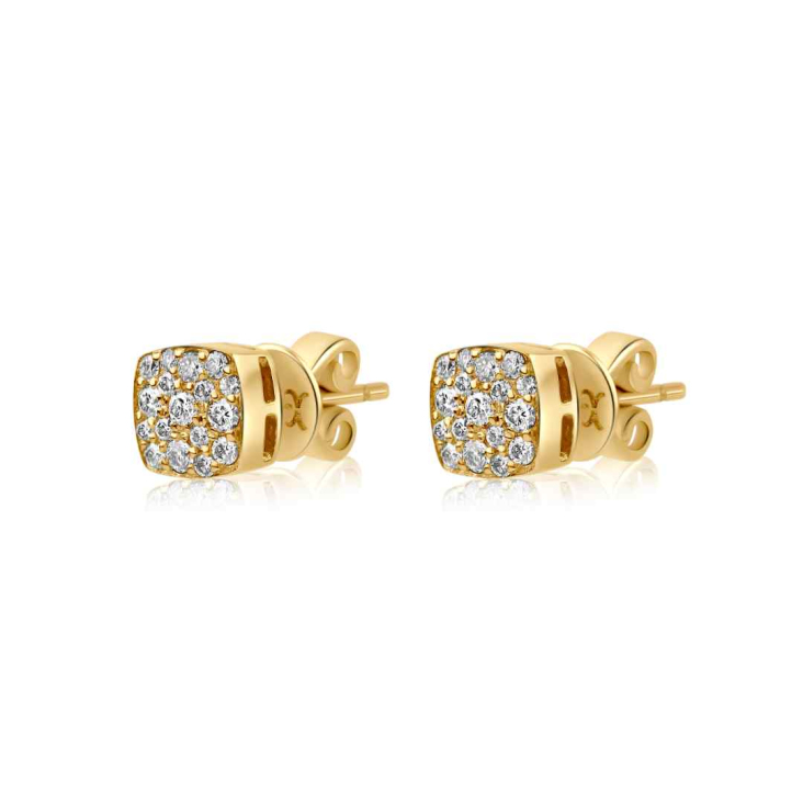 Puces d’oreilles Excellence Or jaune 750/1000 & Diamants