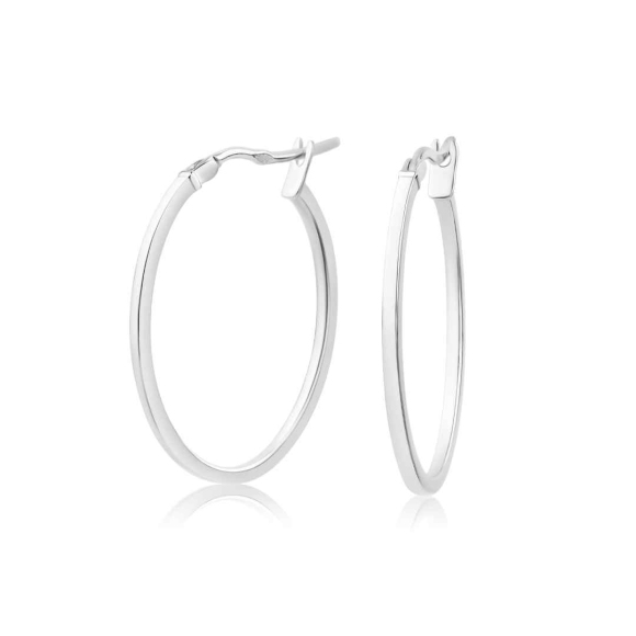 Créoles ovales Excellence en Or gris 750/1000