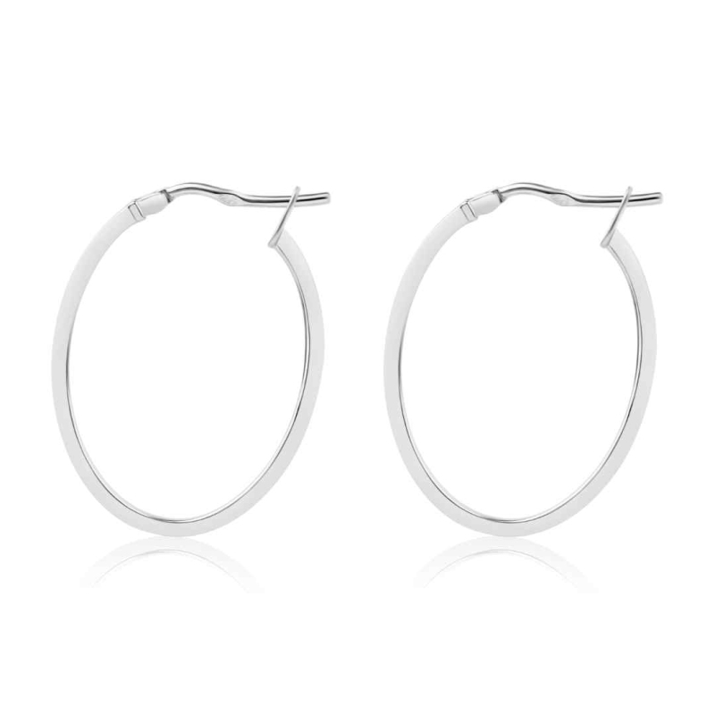 Créoles ovales Excellence en Or gris...