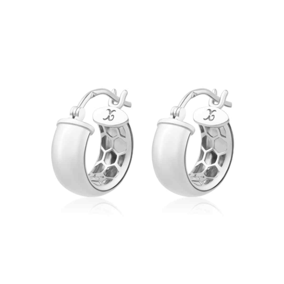 Créoles circulaires Excellence en Or gris 750/1000