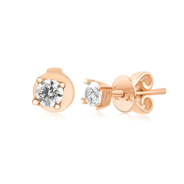 Puces d'oreilles Excellence Or rose 750/1000 & Diamants