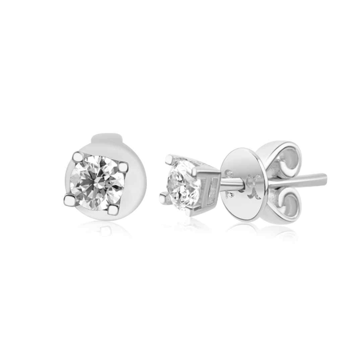 Puces d'oreilles Excellence Or gris 750/1000 & Diamants