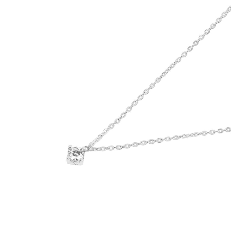 Collier solitaire Excellence Or gris...
