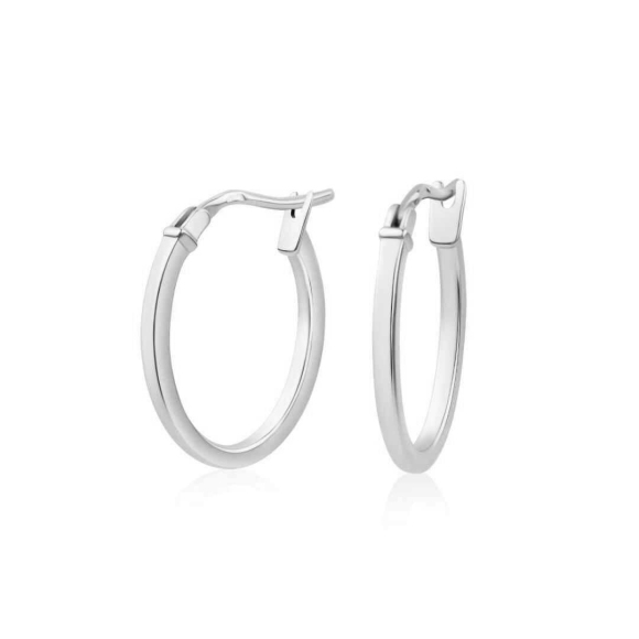 Créoles ovales Excellence en Or gris 750/1000