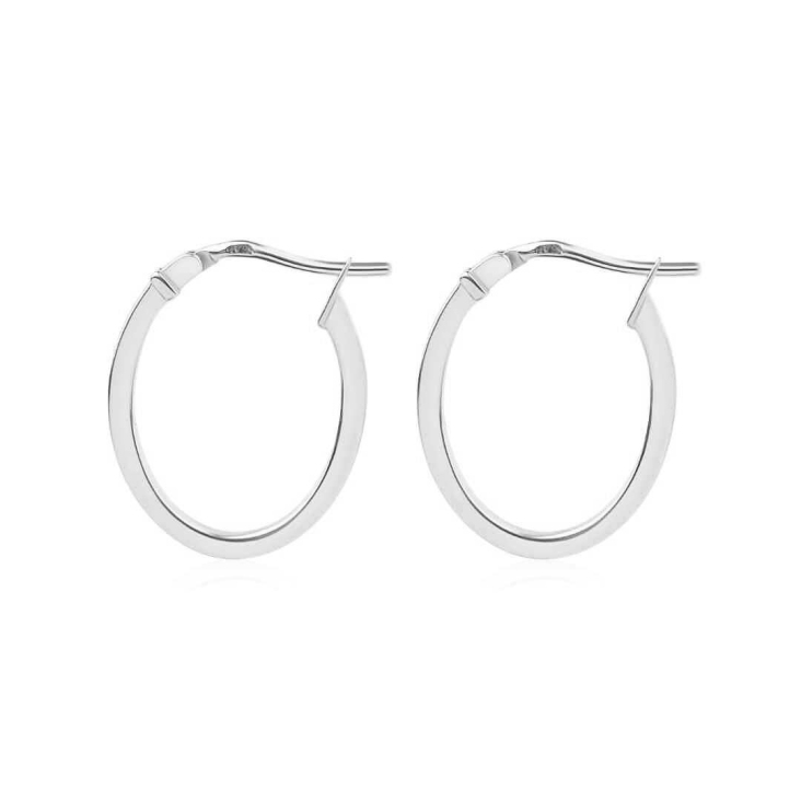 Créoles ovales Excellence en Or gris 750/1000 2