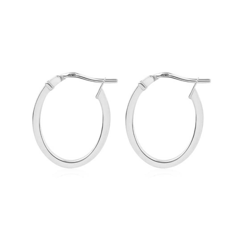 Créoles ovales Excellence en Or gris...