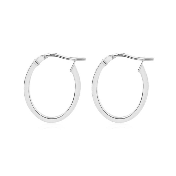 Créoles ovales Excellence en Or gris 750/1000