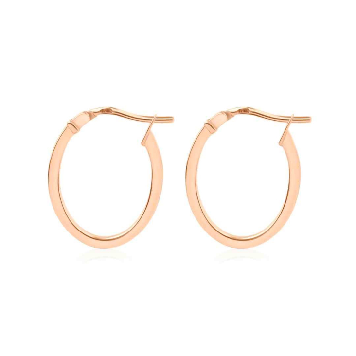 Créoles ovales Excellence en Or rose 750/1000 2