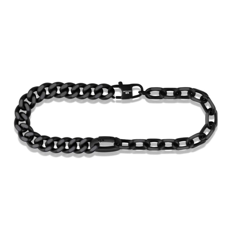 Gourmette identité Acier 316L PVD noir