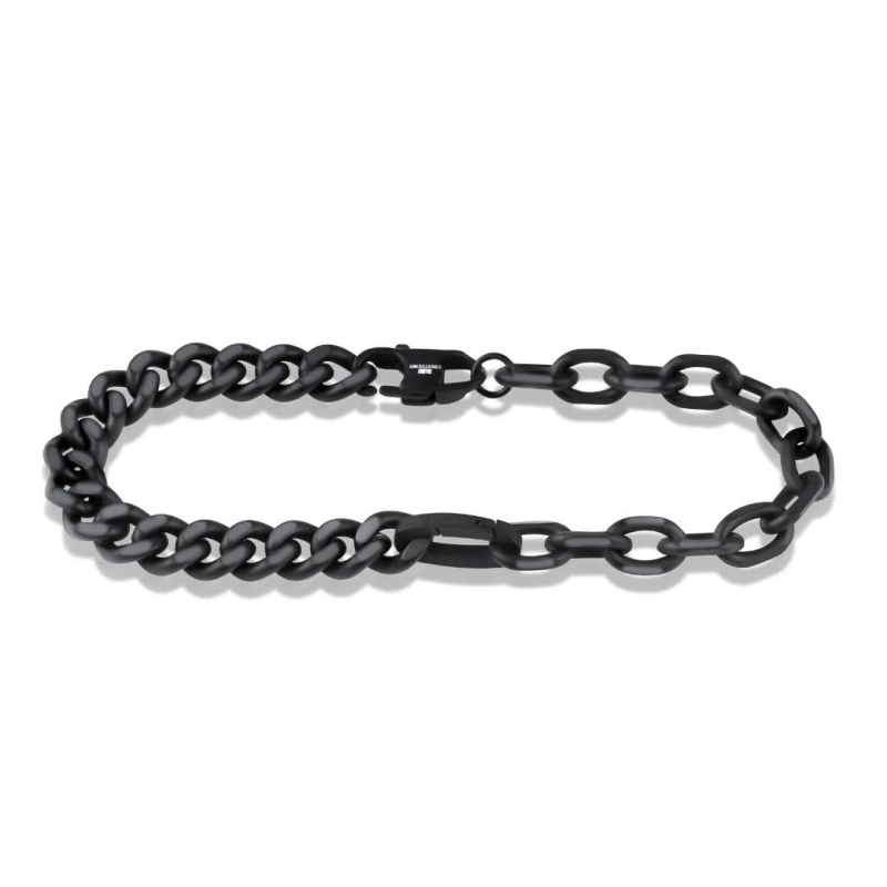 Gourmette identité Acier 316L PVD noir Gourmette identité Acier 316L PVD noir