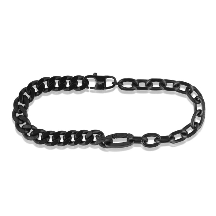 Gourmette identité Acier 316L gris profond