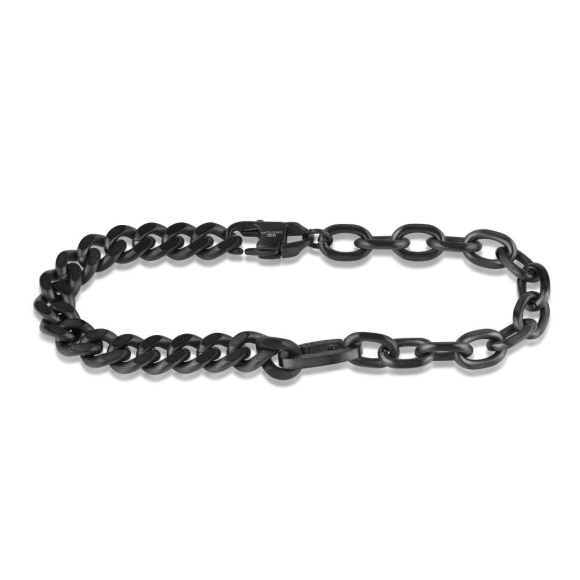 Gourmette identité Acier 316L gris profond