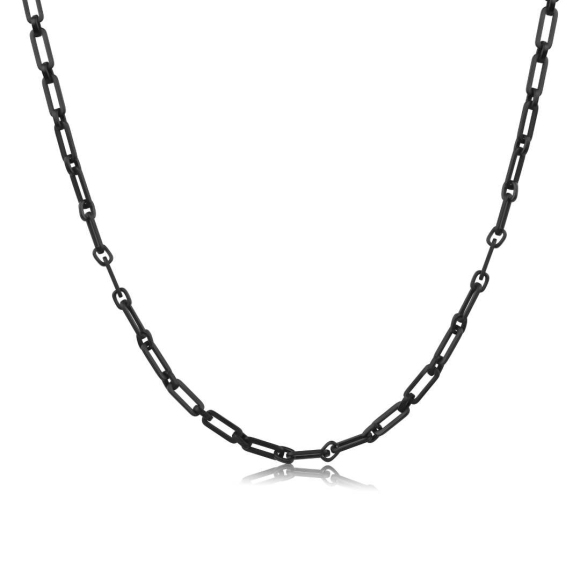 Collier maille Forçat large Acier 316L gris profond