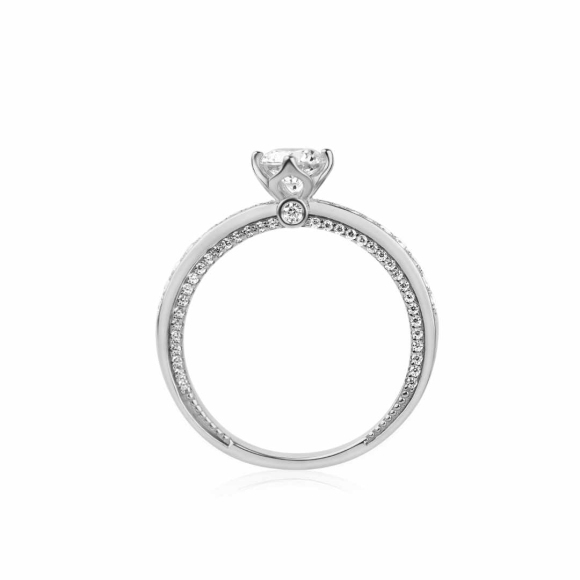Bague solitaire Excellence Argent 925 Rhodié