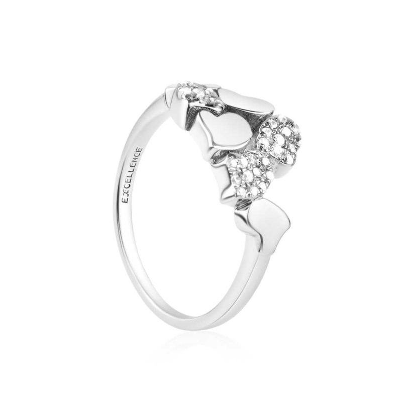 Bague multi cœurs Excellence Argent...